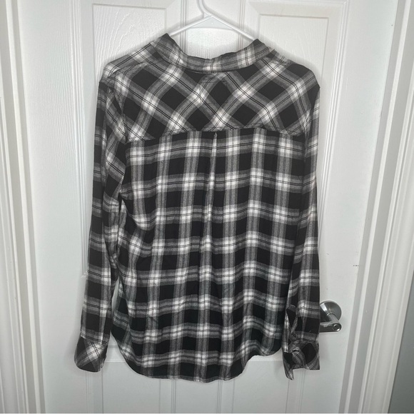Rails Hunter Midnight Snow Plaid Flannel Button Down Academia Preppy Comfy M - Picture 4 of 14
